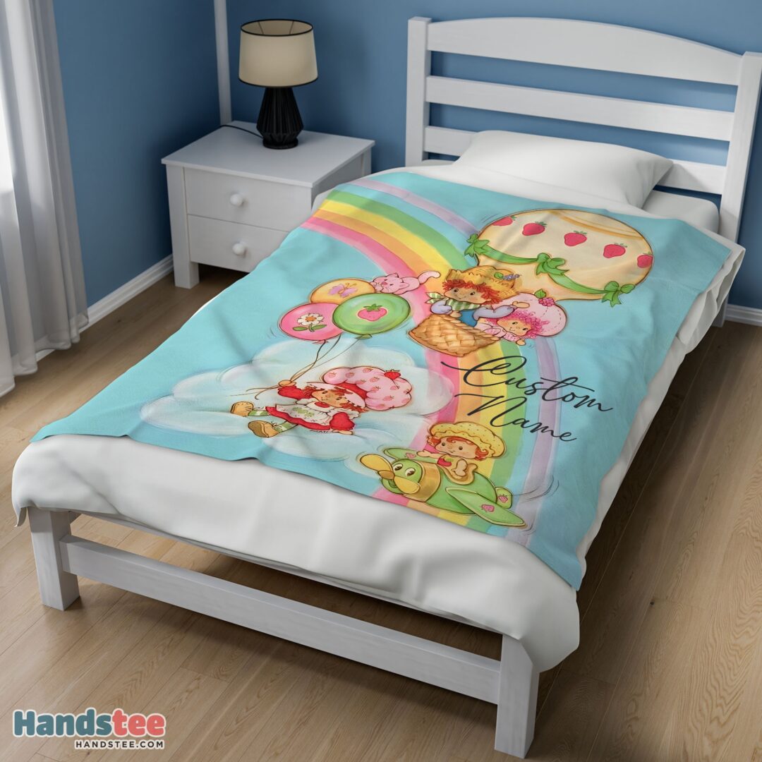 premium-strawberry-shortcake-cartoon-with-friends-blanket-customize-blanket-mk-01-2 Premium Strawberry Shortcake Cartoon With Friends Blanket Customize Blanket - Image 3