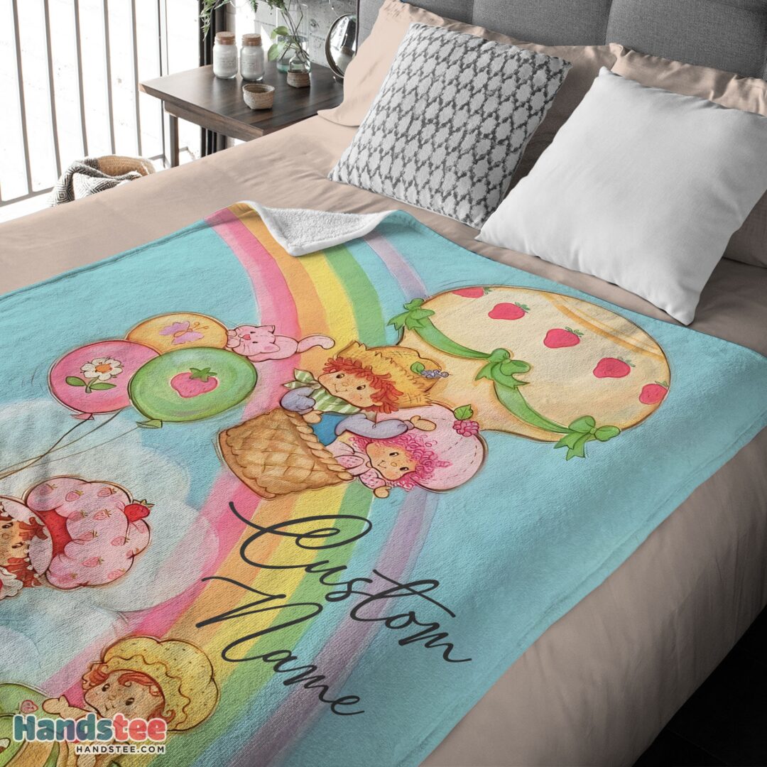 premium-strawberry-shortcake-cartoon-with-friends-blanket-customize-blanket-mk-01-3 Premium Strawberry Shortcake Cartoon With Friends Blanket Customize Blanket - Image 4