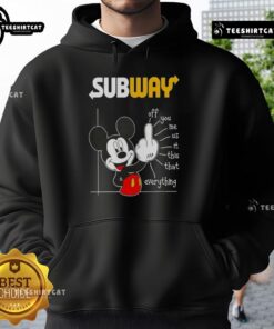 Alt Text: Premium Subway X Mickey Fluff Off You Me Us It This That Everything Hoodie in vibrant colors and stylish design.