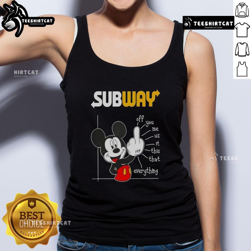 premium-subway-x-mickey-fluff-off-you-me-us-it-this-that-everything-tank-top Premium Subway X Mickey Fluff Off tank top featuring 'You Me Us It This That Everything' design, perfect for casual wear.