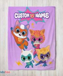 Premium Super Kitties Assemble Feline Heroes In Action Blanket Fleece Customized Blanket