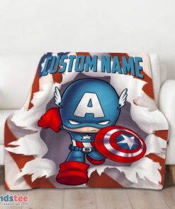 Premium Superhero Marvel Avenger Chibi Captain America Blanket Fleece Customized Blanket - Image 3