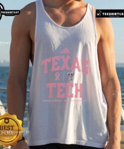 Alt Text: Premium Texas Tech Red Raiders Sideline 2025 tank top for Breast Cancer Health Awareness in pink and black colors.