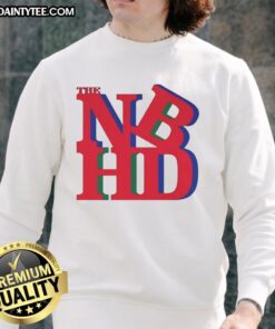 Alt Text: Premium The Neighbourhood Sculpture Sweatshirt featuring a stylish design with vibrant colors and unique graphic art.