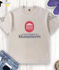 Alt Text: Premium University of Mississippi Est 1948 washed t-shirt in navy blue, showcasing school spirit and comfort.