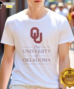 Premium The University Of Oklahoma T-Shirt in crimson with school logo, perfect for fans and alumni of OU.