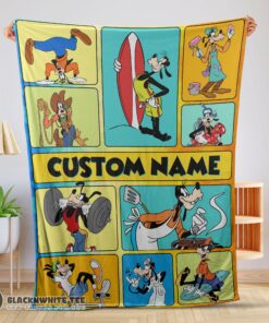Premium Top Disney Cartoon Goofy With Friends Blanket Fleece Customized Blanket