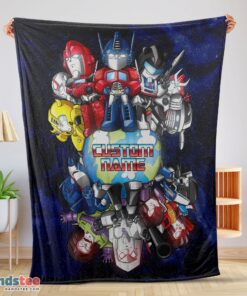 Premium Transformers Team Chibi Cute Fleece Blanket Customize Blanket