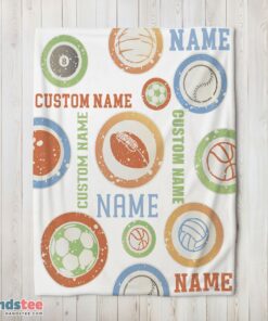 Premium Types Of Sports Balls Blanket Fleece Customized Blanket