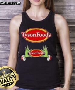 Premium Tyson Foods X Grinch Hands Merry Christmas Tank Top featuring festive design for holiday cheer and style.