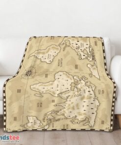 Premium Vintage Pirate World Map Sepia Nautical Adventure Blanket Fleece Blanket - Image 3