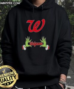 Premium Walgreens X Grinch Hands Merry Christmas Hoodie featuring festive design and cozy fit for holiday celebrations.