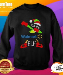 Premium Walmart I'm The Elf Dabbing Merry Christmas Sweatshirt featuring a festive elf design, perfect for holiday celebrations.