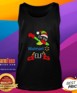Alt Text: Premium Walmart I'm The Elf Dabbing Merry Christmas Tank Top featuring a festive elf design for holiday celebrations.