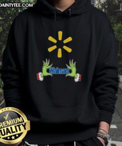 Premium Walmart X Grinch Hands Merry Christmas Hoodie featuring festive design and vibrant colors for holiday cheer.