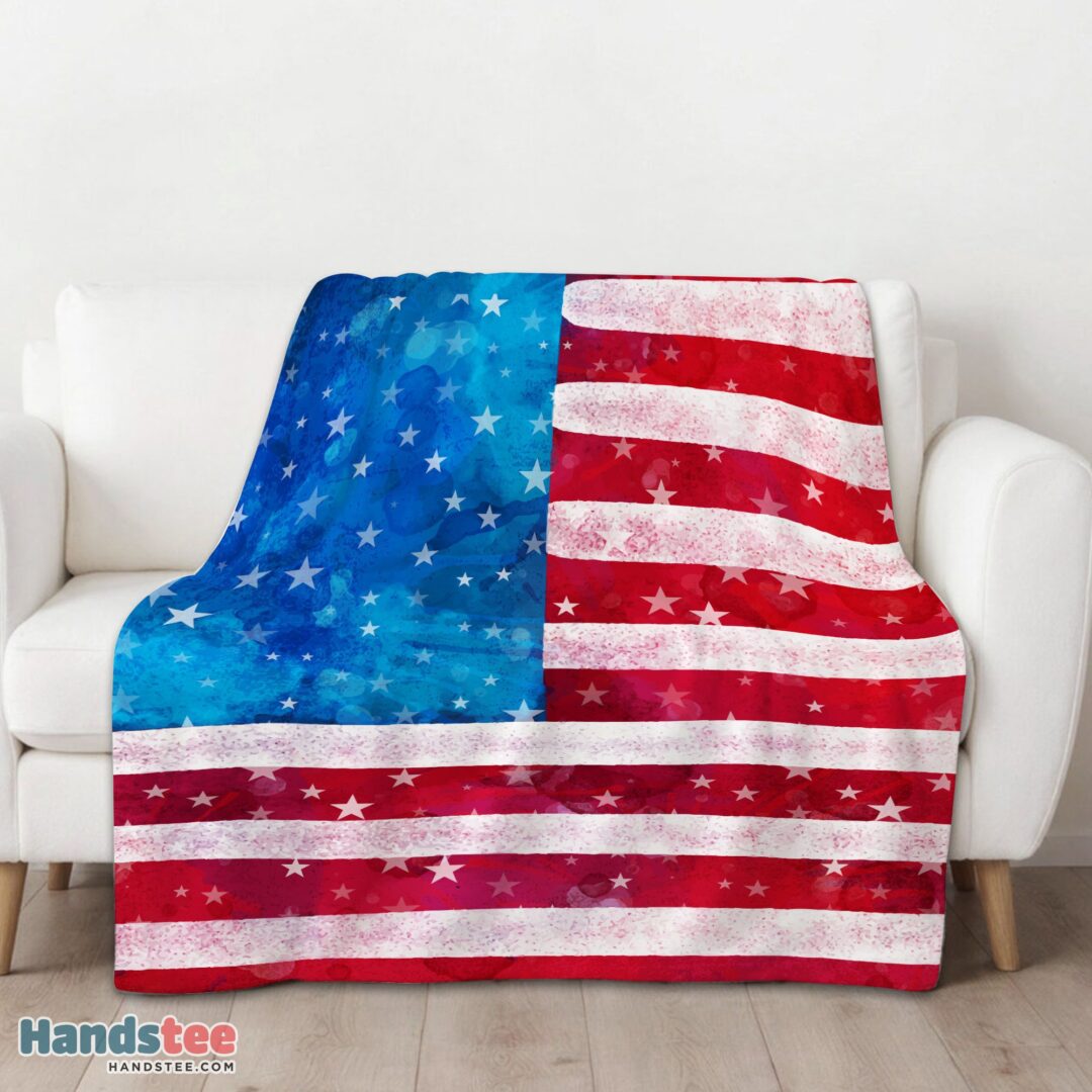 premium-watercolor-american-flag-distressed-usa-patriotic-blanket-fleece-blanket-mk-01 Premium Watercolor American Flag Distressed USA Patriotic Blanket Fleece Blanket - Image 3