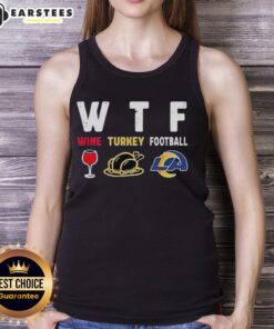 Premium Wine Turkey Los Angeles Rams Football Thanksgiving Tank Top featuring vibrant team colors and festive design.