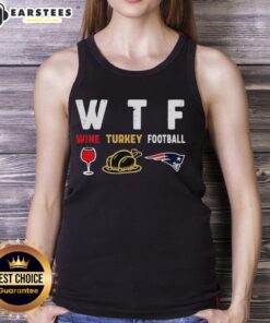 Premium wine-themed tank top for Thanksgiving featuring New England Patriots football design, perfect for holiday celebrations.