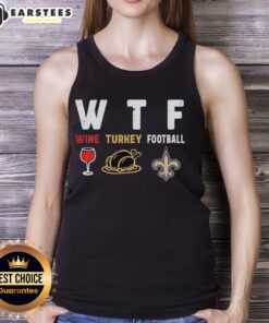 Premium wine-themed tank top featuring New Orleans Saints design, perfect for Thanksgiving football celebrations.