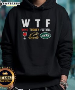 Premium wine-themed hoodie featuring New York Jets football design, perfect for Thanksgiving celebrations.