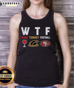 Premium wine-themed San Francisco 49ers Thanksgiving tank top for football fans, perfect for holiday celebrations.
