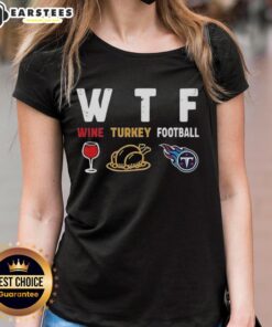 Premium wine-themed Tennessee Titans Thanksgiving ladies tee featuring team colors and logo, perfect for football fans.