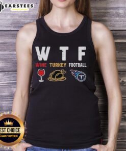 Premium Wine Turkey Tennessee Titans Football Thanksgiving Tank Top featuring vibrant team colors and festive design.