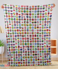 Premium World Flags International Flags Collage Blanket Fleece Blanket