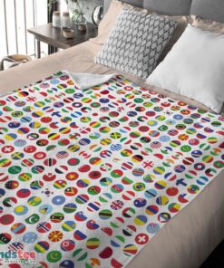 Premium World Flags International Flags Collage Blanket Fleece Blanket - Image 4
