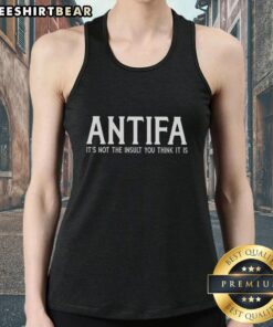Pretty Antifa tank top featuring bold graphic design, promoting anti-fascism and progressive values in a stylish way.