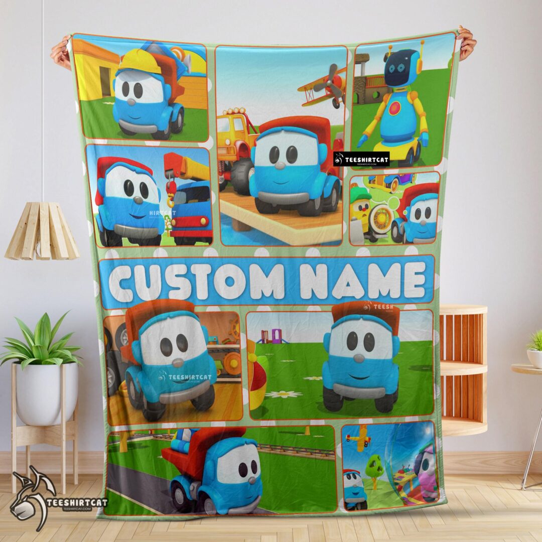 Pretty Cartoon Leo The Truck With Friends Blanket Fleece Throw Customized Blanket-mk-01
