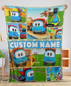 Pretty Cartoon Leo The Truck With Friends Blanket Fleece Throw Customized Blanket