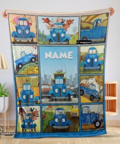 Pretty Cartoon Little Blue Truck Cute Blanket Fleece Customized Blanket