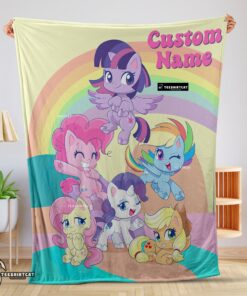 Pretty Cartoon My Little Pony Pony Life Friends Blanket Fleece Customized Blanket