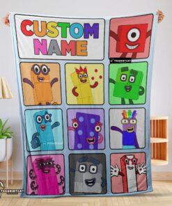 Pretty Cartoon Numberblocks Characters Blanket Fleece Customized Blanket