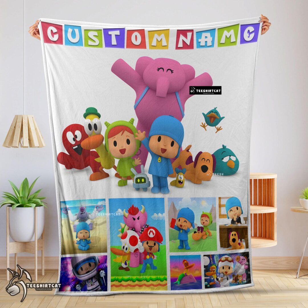 Pretty Cartoon Pocoyo Lovely Birthday Party Cute Blanket Fleece Customized Blanket-mk-01