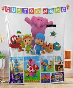 Pretty Cartoon Pocoyo Lovely Birthday Party Cute Blanket Fleece Customized Blanket