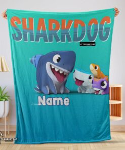 Pretty Cartoon Sharkdog Fintastic Halloween Blanket Fleece Customized Blanket