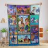 Pretty Cartoon Sharkdog With Family Blanket Fleece Customized Blanket