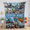 Pretty Cartoon Thomas And Friends Blanket Fleece Customized Blanket