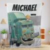 Pretty Cartoon Trash Truck Cute Blanket Fleece Customized Blanket