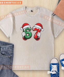 Pretty Christmas Sixty Seven 67 Santa Hands T-Shirt - Image 6