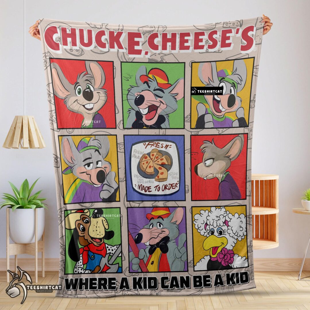Pretty Chuck E. Cheese's Where A Kid Can Be A Kid Blanket Fleece