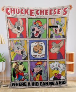 Pretty Chuck E. Cheese’s Where A Kid Can Be A Kid Blanket Fleece