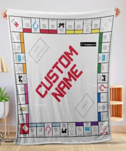 Pretty Classic Monopoly Board Game Blanket Fleece Customized Blanket