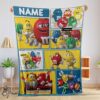 Pretty Colorful Candy M&M’s Character Collage Blanket Fleece Customized Blanket