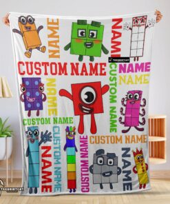 Pretty Colorful Number Blocks Blanket Fleece Customized Blanket