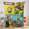Pretty Curious George Ted Shackleford Blanket Fleece Customized Blanket