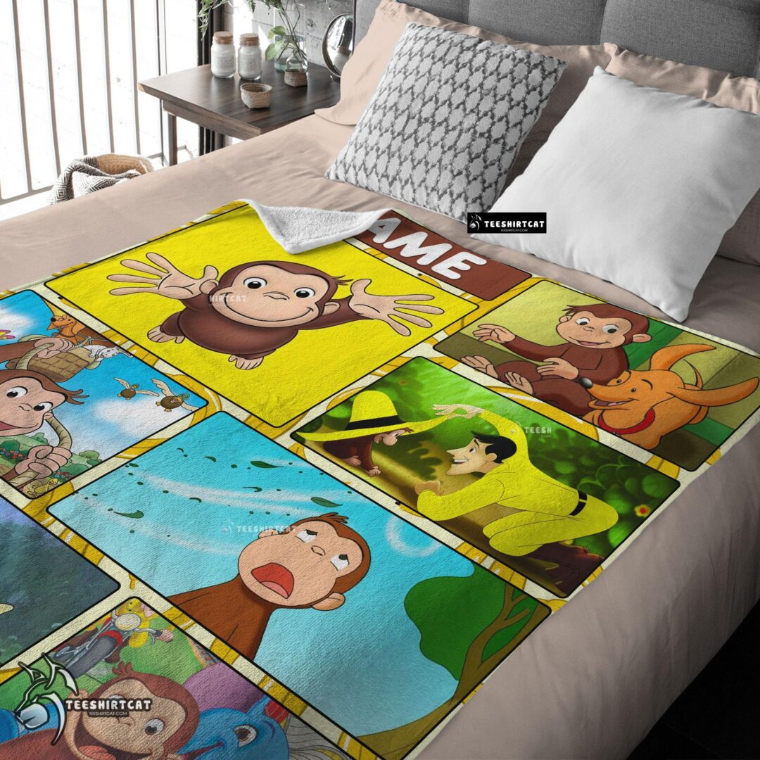 Pretty Curious George Ted ShacklefordBlanket Fleece Customized Blanket