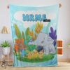 Pretty Cute Elephant Safari Animal For Boys Customized Blanket